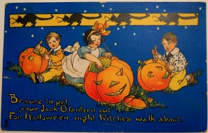 old-fashioned halloween card