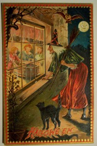 vintage postcard for halloween