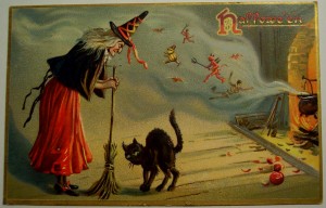 vintage halloween postcard