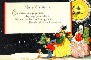 vintage christmas card from 1920s