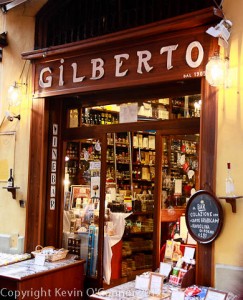 Upscale food and wine products in Bologna's Gilberto