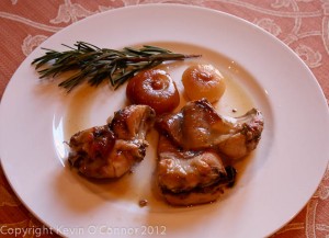 Rabbit scented with rosemary and sage is an Italian specialty. 