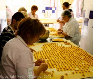 Making pasta by hand in Bologna, Italy.