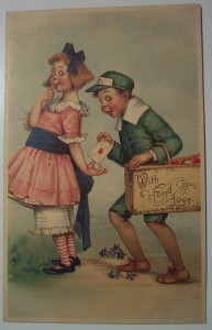 old style valentines day card