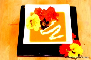 Post image for Chef Brenda’s Roasted Butternut Squash Soup with Nasturtiums