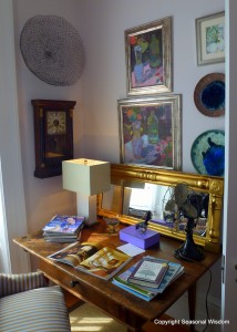 P. Allen Smith's home has small desk in master bedroom.