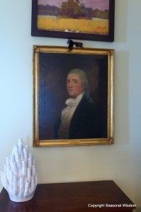 Old painting by Gilbert Stuart in P. Allen Smith's home.