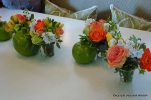 Pretty roses on table at P. Allen Smith's home.