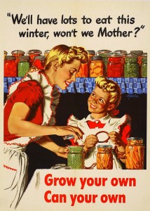 old fashioned poster on canning at harvest time