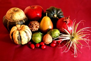 Ingredients for seasonal tablescape