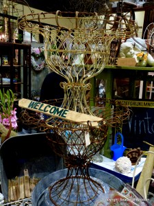 Two metal urns found at vintage garden market