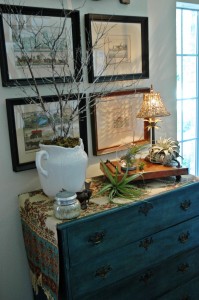 Lots of lovely plants on side table