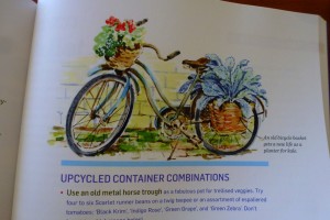 Bicycle planter design by Jean Ann Van Krevelen in Groundbreaking Food Gardens