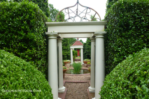 entrance to side garden at P. Allen Smith home in Little Rock