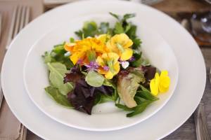American Grown flowers in a salad