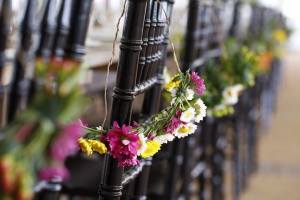 Flower wreaths were given to guests at Field to Vase American Grown dinner