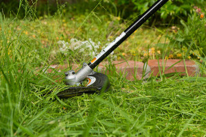 close up of troy-bilt brush cutter