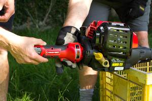 troy-bilt cordless electric starter up close